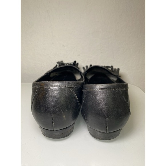 Cole Haan Women's Handcrafted Black Leather Loafer Shoes Italy Size 8.5B Tassels - Picture 7 of 16